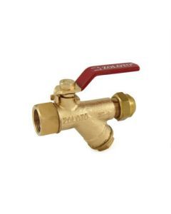 Bronze Ball Valve With Strainer &amp; Flare Nut (Mixed Ends) 1085A | Zoloto-20mm