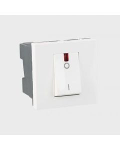 1 Way white Switch - 32 A / 40 A - 250 V AC DP - with indicator - 2 module - Arteor Legrand