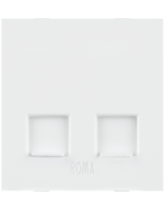 RJ 11 Tel. Jack Double With Shutter  - ROMA Classic White