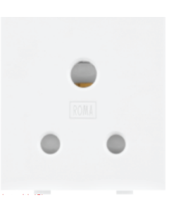 6A 3 Pin Socket With, ISI - ROMA Classic White