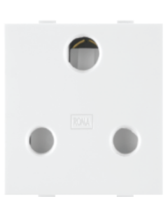 16A 3 Pin Socket, 240V, ISI - ROMA Classic White