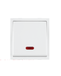 20A 1 Way Switch With Neon - ROMA Classic White