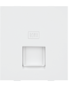 RJ 45  Comp.Jack With Shutter  - ROMA Classic White