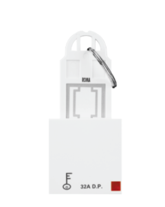 32A D.P. Main Switch With Key Ring Tag White