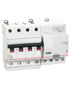 DX3 AC  RCBO 4 pole 415 V, AC Type  100mA 63 A - Legrand - 411374