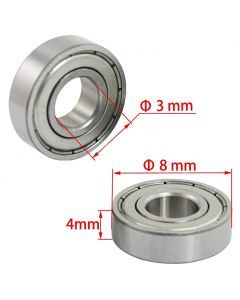Miniature Small Bearing 693ZZ 3 x 8 x 4 mm Deep Groove Ball Bearing, 10 Pcs, Double Metal Shielded Miniature Ball Bearings, Fit for Skateboard Bearings, Hand Spinne, Cooling Fan etc. (Pack of 10)