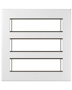 Square cover plates with Metal Frame White plate - 3x8 module - Arteor Legrand