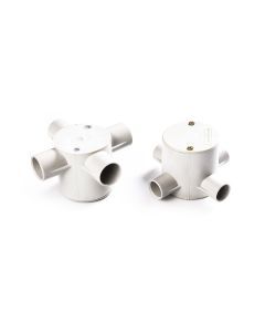 25mm (Deep) 4 Way Junction Box Rigid PVC Mouled Fittings avonplast ® 