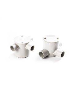 25mm (Deep) 3 Way Junction Box Rigid PVC Mouled Fittings avonplast ® 