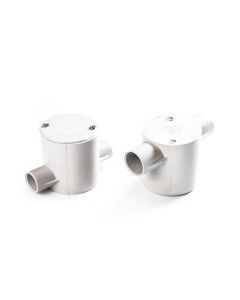 25mm (Deep) 2 Way Junction Box Rigid PVC Mouled Fittings avonplast ® 