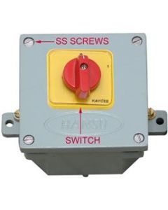 Aluminium Switch Box 100X100X65MM With 16A 2 Pole On-Off Switch HZ13