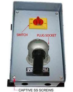 FRP Plug Socket Box With 32A 3 Pole On/Off Switch HZ39