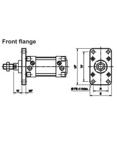 Front & Rear Flange For Air Cylinder Series A12, A13 - Janatics