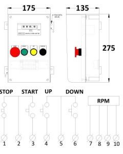 Aluminium Push Button Station (Start Stop Up & Down) 275X175X135MM LM-6 HL07