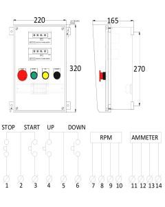 Aluminium Push Button Station (Start Stop Up & Down) 320X220X165MM LM-6 HL08