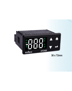 Humidity + Temperature controller with Rh sensor and PT100 input and 2 X Relay control output, 36 x 72mm size, 90 to 270V AC / DC,CECertified - Selec