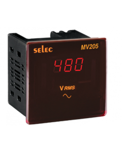 Selec Make 1Ø Digital voltmeter with LED display, 230V AC [MV205]