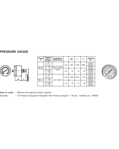 Pressure Gauge (0-4Bar) R1/8, Dia 40, A2G01 - Janatics