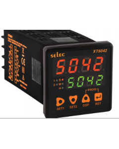 Selec Make Multi function timer, 0.01sec to 9999hr, 2 C/O, 24V AC / DC [XT5042-24]